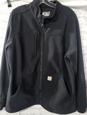 Carhartt Black Full-Zip Utility Jacket with Logo Patch